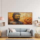 Tasteful Gautam Buddha Canvas Wall Paintings for Living Room, Bedroom, Meditation, Boutiques, Yoga Studios, Office & Workspaces