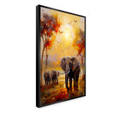Colorful Three Big Elephants Canvas Printed Wall Paintings & Arts