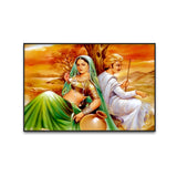 Beautiful Rajasthani Women Playing Dhola Canvas Printed Wall Paintings & Arts