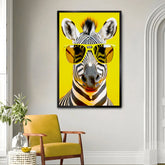 Beautiful Funny Zebra Canvas Printed Wall Paintings & Arts