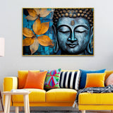 Buddha with flowers Canvas Wall Paintings