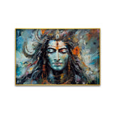 Lord shiva's face with eyes closed Canvas Wall Paintings