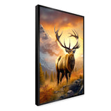 Wild Elk with Winter Nature Landscape Canvas Printed Wall Paintings & Arts