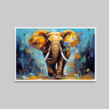A Big Colorful Elephant Abstract Design Canvas Printed Wall Paintings & Arts