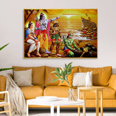 Glorious Shri Ram Building A Bridge On The Sea Wall Art & Paintings