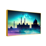 Beautiful Islamic Mosque Night Background For Ramadan Kareem Eid Mubarak Wall Paintings & Wall Art