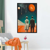 A Man and Woman Walking Aesthetic Wall Paintings & Arts