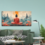 Stylish Gautam Buddha Canvas Wall Paintings for Living Room, Bedroom, Meditation, Boutiques, Yoga Studios, Office & Workspaces