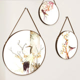 Floral Birds Round Framed Wall Art Set of 3