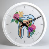 Floral Tooth Dentist Office Wall Clock