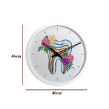 Floral Tooth Dentist Office Wall Clock
