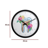 Floral Tooth Dentist Office Wall Clock