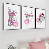 Perky Bubble Gum Animal Wall Frame Set of 3