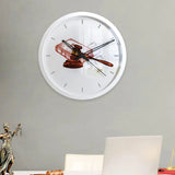 Graphical Wood Wall Clock for Lawyer's Office