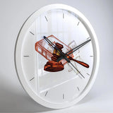 Graphical Wood Wall Clock for Lawyer's Office