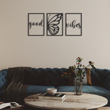 Set of 3 Pcs Good Vibes Wooden Wall Decor