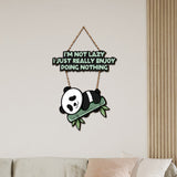 Lazy Panda Printed Wooden Wall Hanging with Quotes