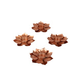 Flower Copper Tealight Holder Set of 4