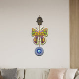 Wooden Butterfly Evil Eye Wall Hanging for Wall Decor