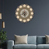 Modern Mandala Designer Multi-Layer Wooden Wall Clock