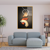 Contemporary Abstract Acrylic Wall Painting – Bold Curves & Minimalist Design