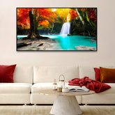 Elegant Waterfall Nature Scenery of Colorful Canvas Wall Paintings & Arts