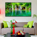 Charming Waterfall Nature Scenery of Colorful Canvas Wall Paintings & Arts