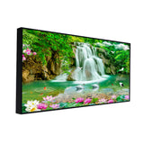 Waterfall in paradise, forest, pond, lotus, paradise, birds, waterfall, lilies, bonito Canvas Wall Paintings & Arts