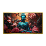 Meditating Buddha with Lotus flower Canvas Paintings