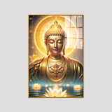Pretty Lord Gautam Buddha Canvas Printed Acrylic Wall Paintings & Art for Living Room, Office