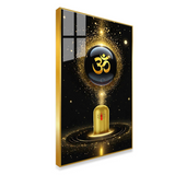 OM With Shivaling Wall Art – Vibrant Acrylic Painting for Bedroom and Living Room