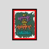 Set Yourself Tackle Your Biggest Challenges Premium Motivational Quotes Photo Frame