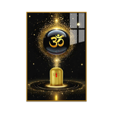 OM With Shivaling Wall Art – Vibrant Acrylic Painting for Bedroom and Living Room