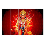 Hanuman Ji Modern Art Painting Canvas Printed 5 Pieces Wall Hanging