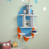 Rocket Shape Kids Wall Storage Shelves