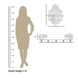 Beautiful Wall Hanging Wooden Temple/ Pooja Mandir Design with Shelf, White Color