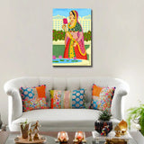 Rajasthani Madhubani Painting / Canvas Print Stretched on Wood Bars 61 x 41cm
