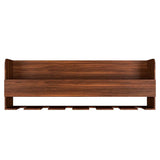 Engineered Wood Backlit Bar Wall Shelf / Mini Bar Cabinet in Walnut Finish