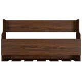 Spacious Backlit MDF Bar Wall Shelf / Mini Bar Cabinet in Walnut Finish