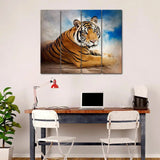 Beautiful Siberian Tiger Wall Painting & Canvas Wall Art in 4 Panel