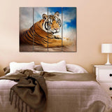 Beautiful Siberian Tiger Wall Painting & Canvas Wall Art in 4 Panel