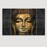 Buddha face abstract Painting and Framed on Wood Canvas Print Wall Painting