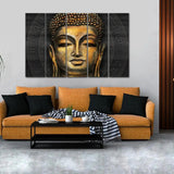 Buddha face abstract Painting and Framed on Wood Canvas Print Wall Painting