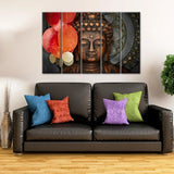 Buddha Statue Meditation and Framed on Wood Canvas Print Wall Painting