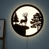 Full Moon Night Reindeer LED Wall Light
