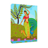 Beautiful Madhubani Painting / Canvas Painting Stretched on Wood Bars 61 x 41cm