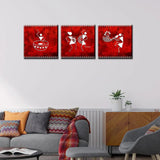 Warli Folk Art Painting Wall Hanging, Set of 3 Pieces