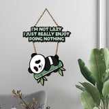 Lazy Panda Printed Wooden Wall Hanging with Quotes