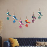Multi Color Flying Birds Wooden Wall Hanging
