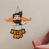Funny Yoga Baba with Quote Relax Bro Wooden Wall Hanging